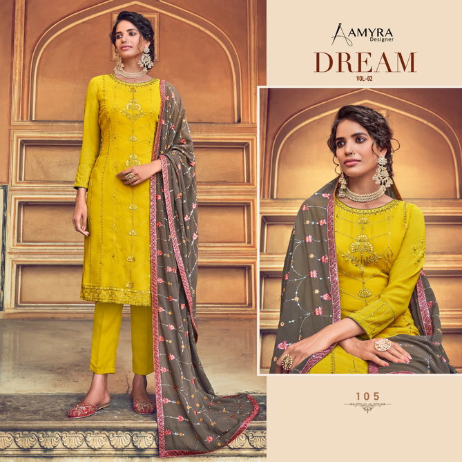 Amyra Dream Vol 2 Georgette Heavy Designer Salwar Suits Catalog
